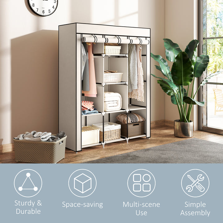 MCL Fabric Wardrobe, with Rails and Shelves - Cream White