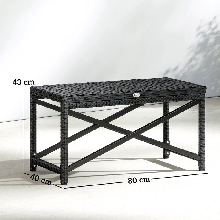 Outdoor Coffee Table Side Table with X-Shape Frame for Patio, Balcony,