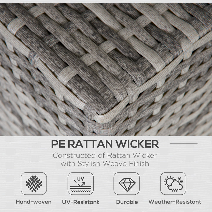 Outdoor PE Rattan Furniture with Cushions, Garden Armless Chair with Adjustable Footpads and Back Support Cushion, for Garden, Yard, Terrace, Light Grey