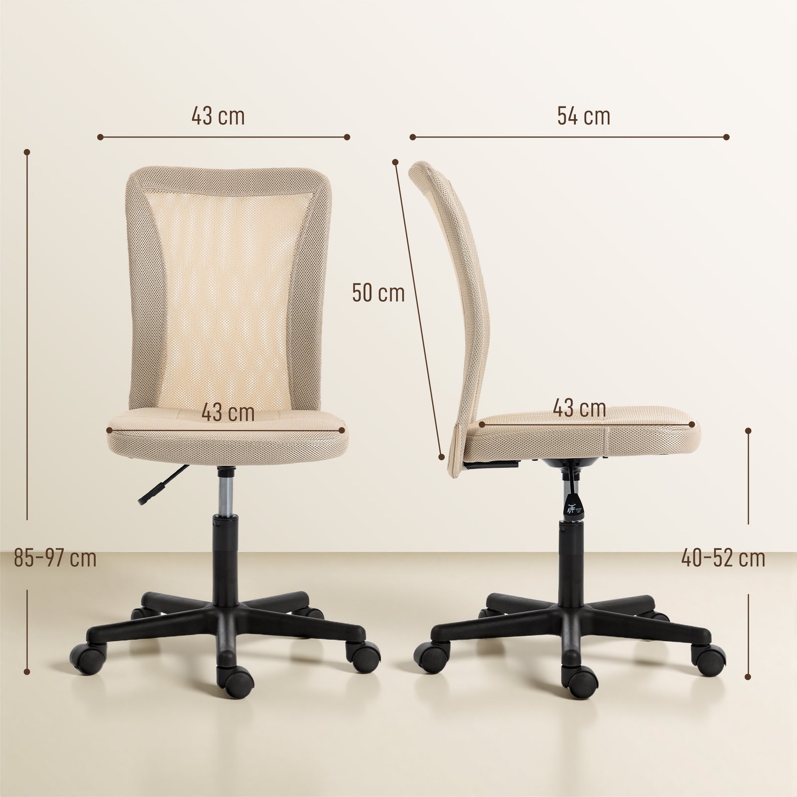 Computer Desk Chair, Mesh Office Chair with Adjustable Height and Swiv
