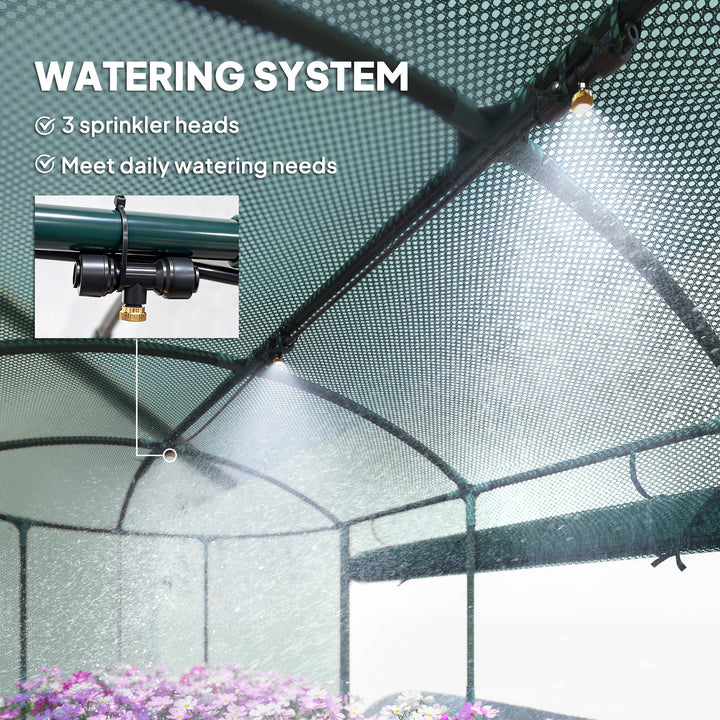 Galvanised Raised Garden Bed Kit with Self Watering System and Mesh Cover, Garden Boxes, 6x3Ft