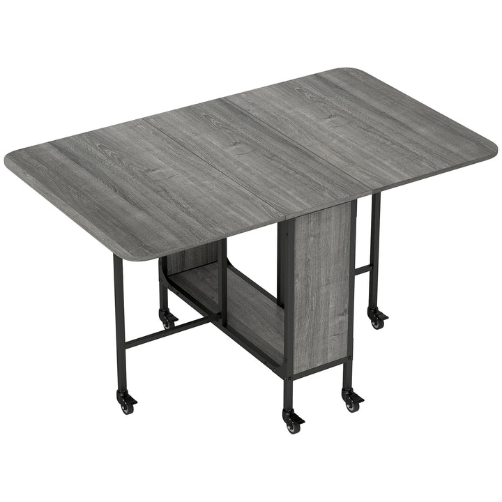 MCL Six-Person Drop Leaf Dining Table - Grey/Black