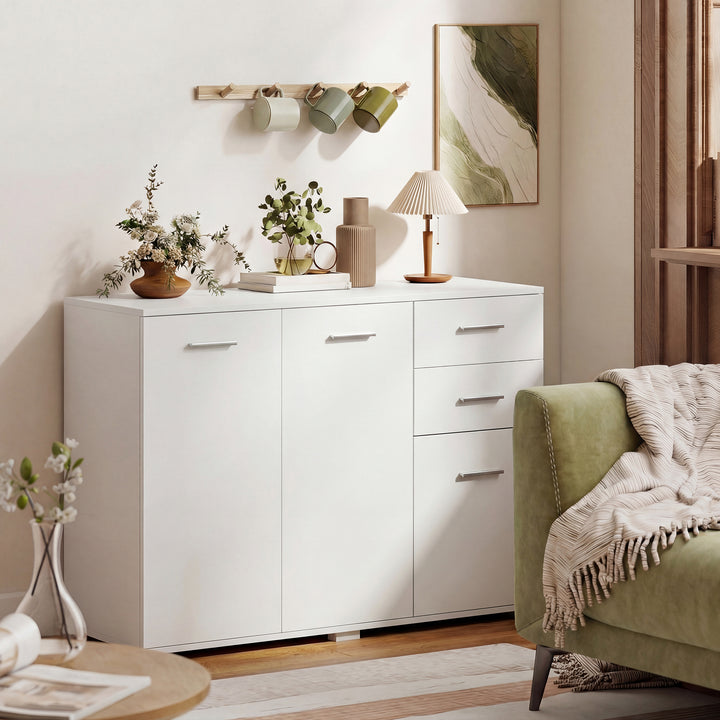 Sideboard, Modern Storage Cabinet with 2 Drawers, 3 Doors and Adjustab