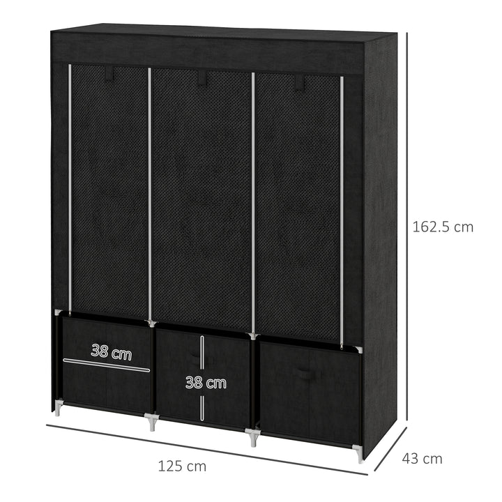 Foldable Fabric Wardrobe for Bedroom, Portable Wardrobe with 5 Shelves