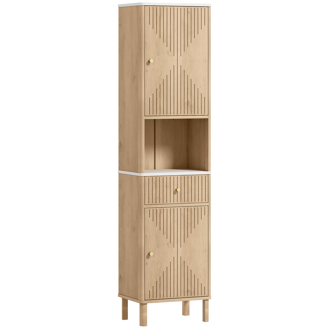 MCL Multi-Storage Slimline Bathroom Cabinet - Wood-Effect