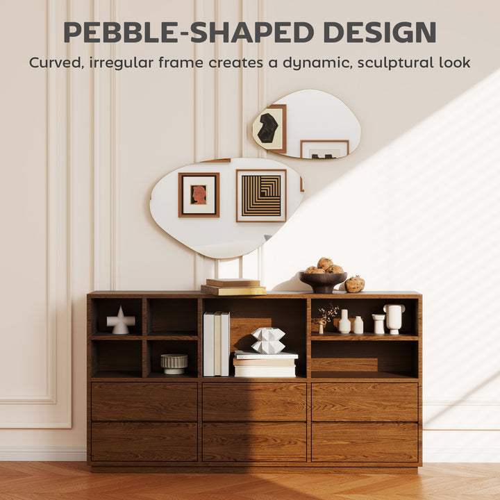 Set of 2 Pebble-Shaped Wall Mirror