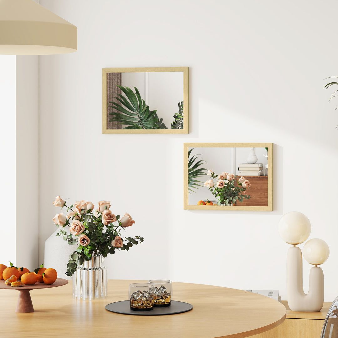 Wall Bathroom Mirror, 30 x 40 cm Wall-Mounted Mirror for Living Room, 