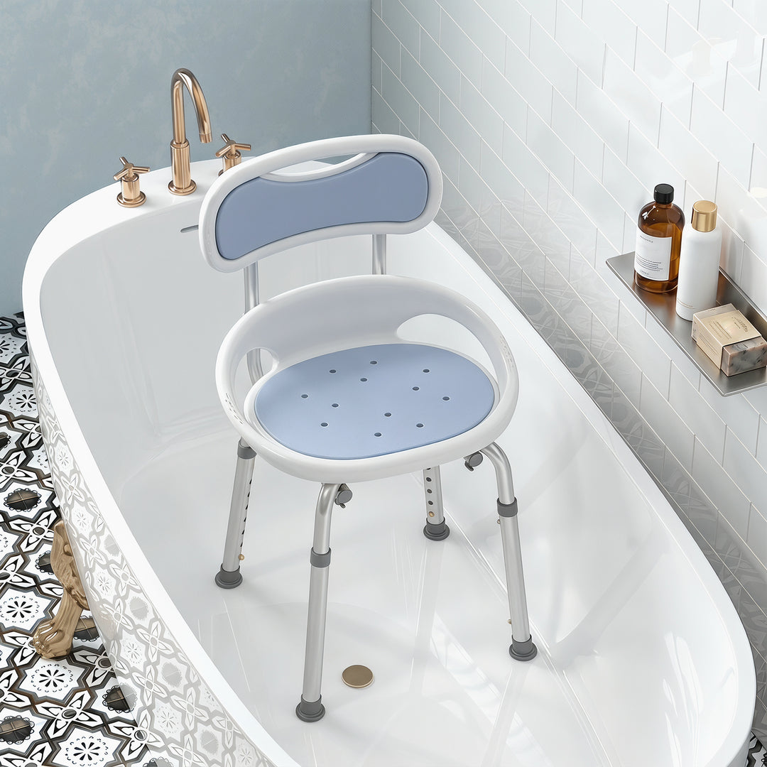 Shower Chair with Padded Seat Adjustable Height Shower Stool Bath Seat