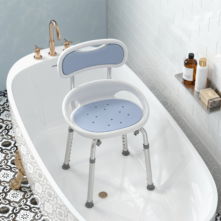 Shower Chair with Padded Seat Adjustable Height Shower Stool Bath Seat