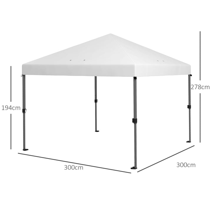 3 x 3m Pop-Up Gazebo, with Accessories - White