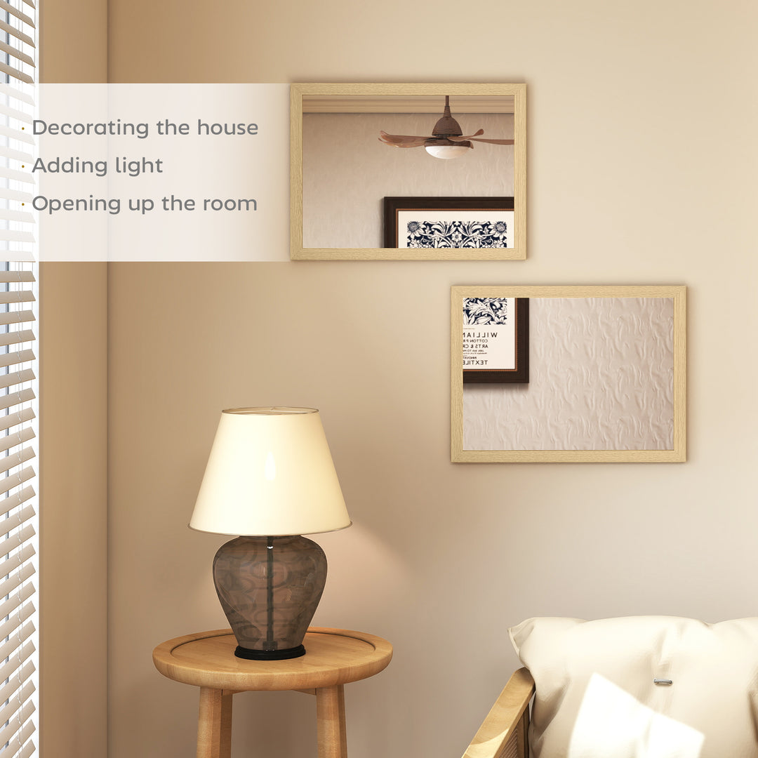 Wall Bathroom Mirror, 30 x 40 cm Wall-Mounted Mirror for Living Room, 
