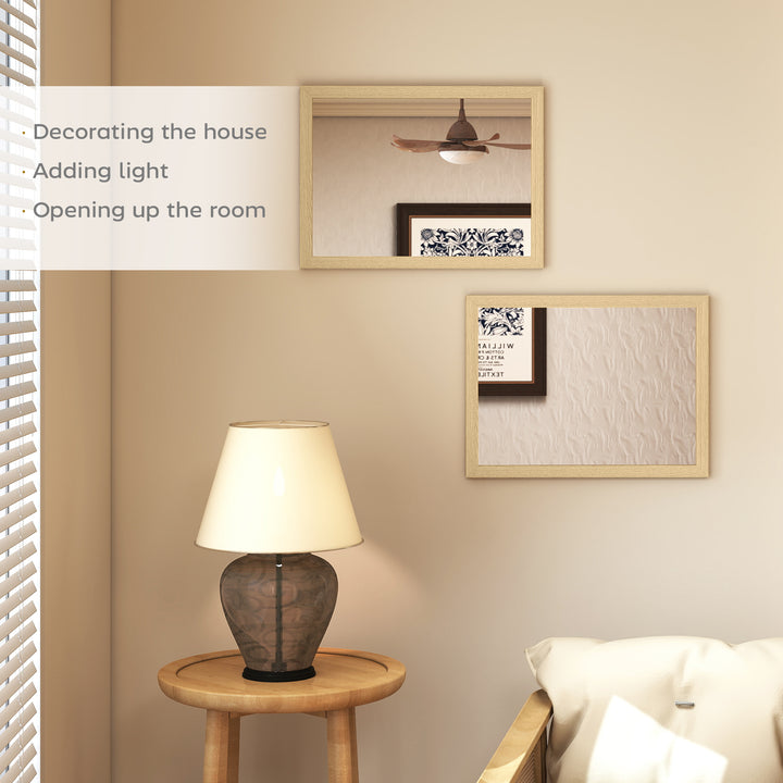 Wall Bathroom Mirror, 30 x 40 cm Wall-Mounted Mirror for Living Room, 