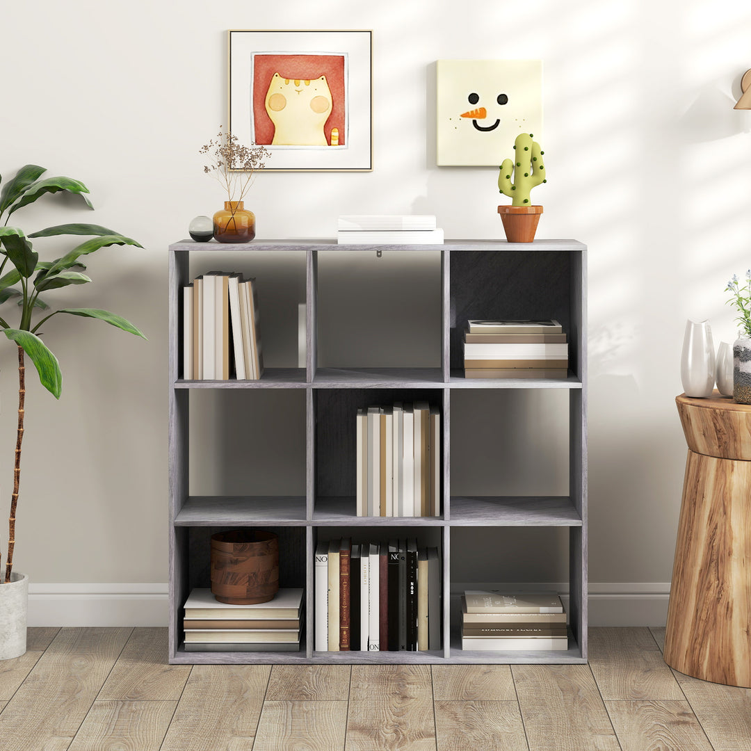 Nine-Cube Storage Shelf - Marble Grey