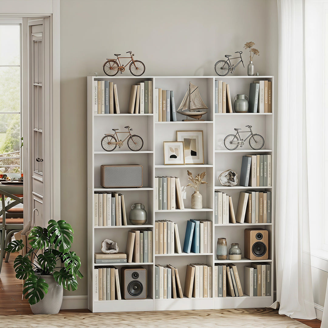Bookcase with Open Storage, 6-Tier Bookshelf with Anti-Tipping Hardwar