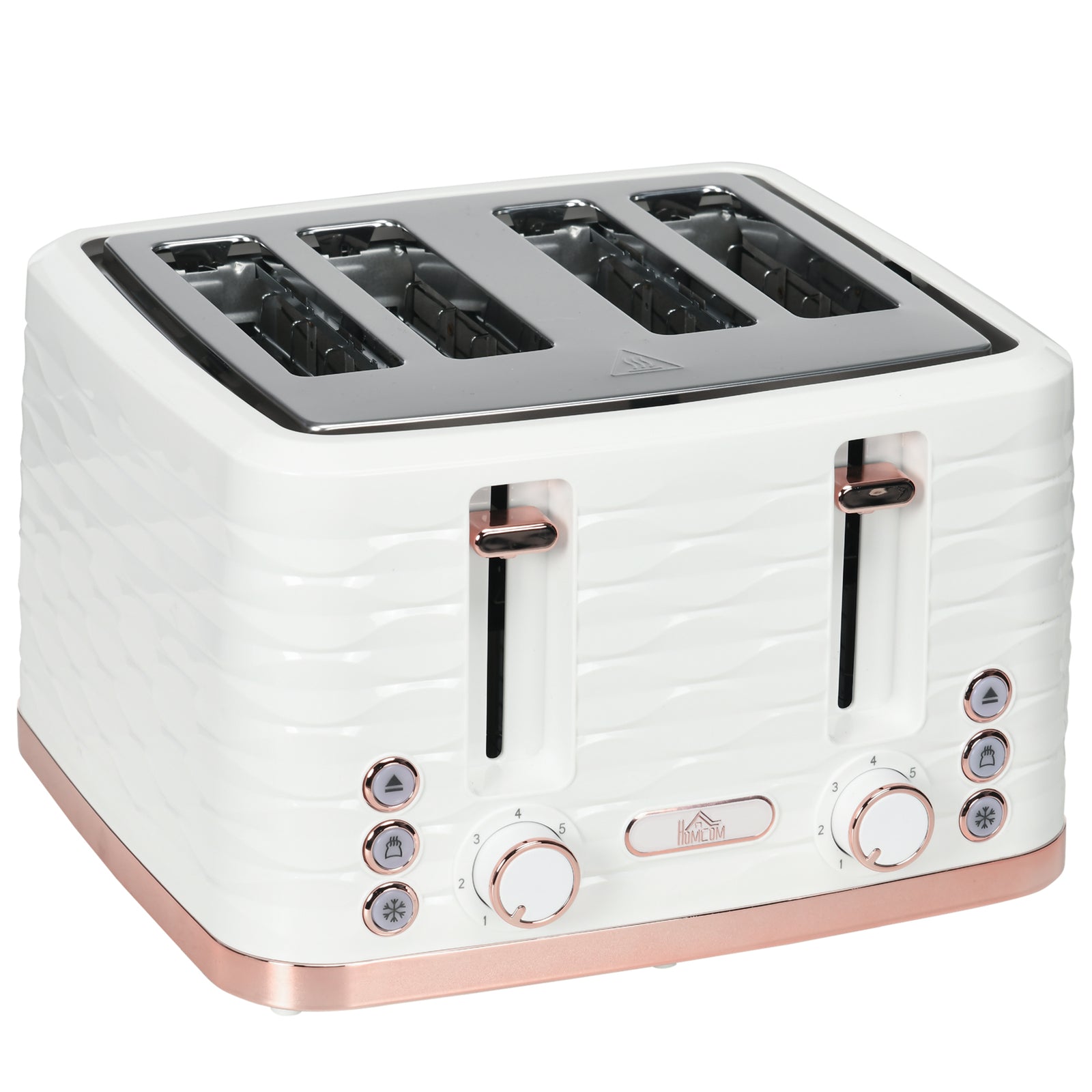Four-Slice Rippled Toaster - White