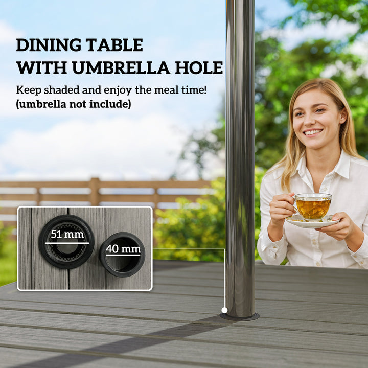 5 Pieces Outdoor Dining Set for 4, Garden Table and Stackable Chairs w