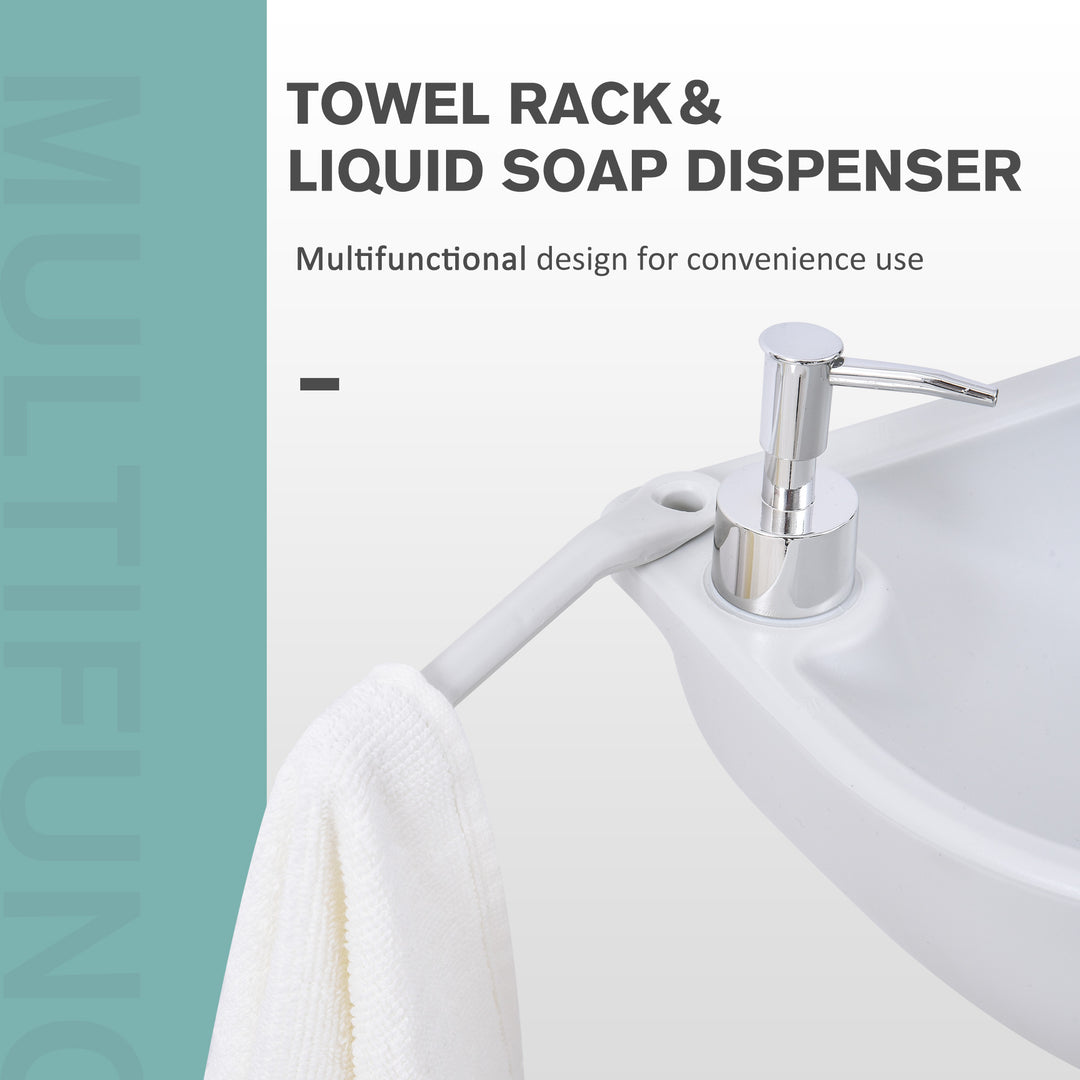 Camping Portable Handwash Sink w/ Towel Holder & Soap Dispenser Rolling Wheels Outdoor Drainage Equipment