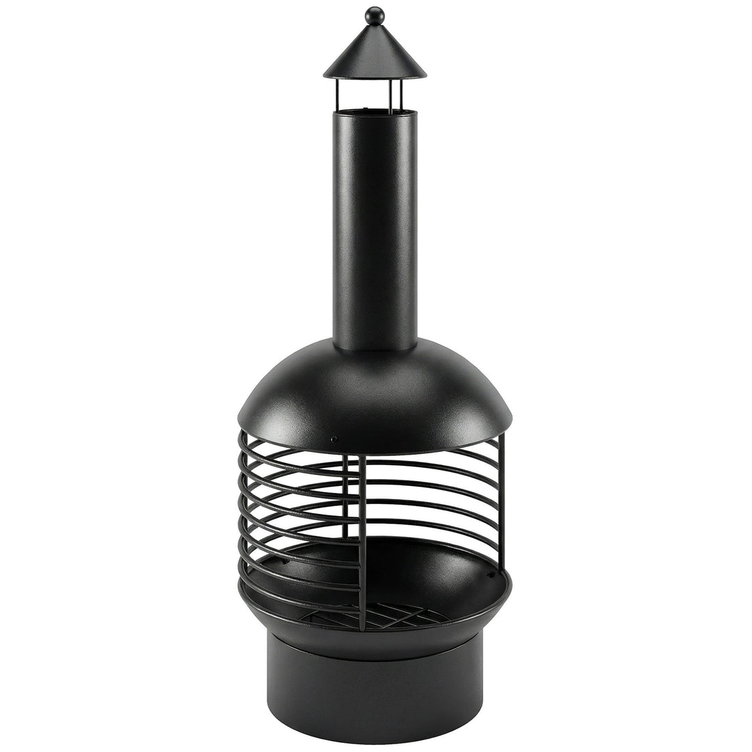 Chimney Fire Pit, Portable Wood Burning Firepit with Poker, Charcoal G
