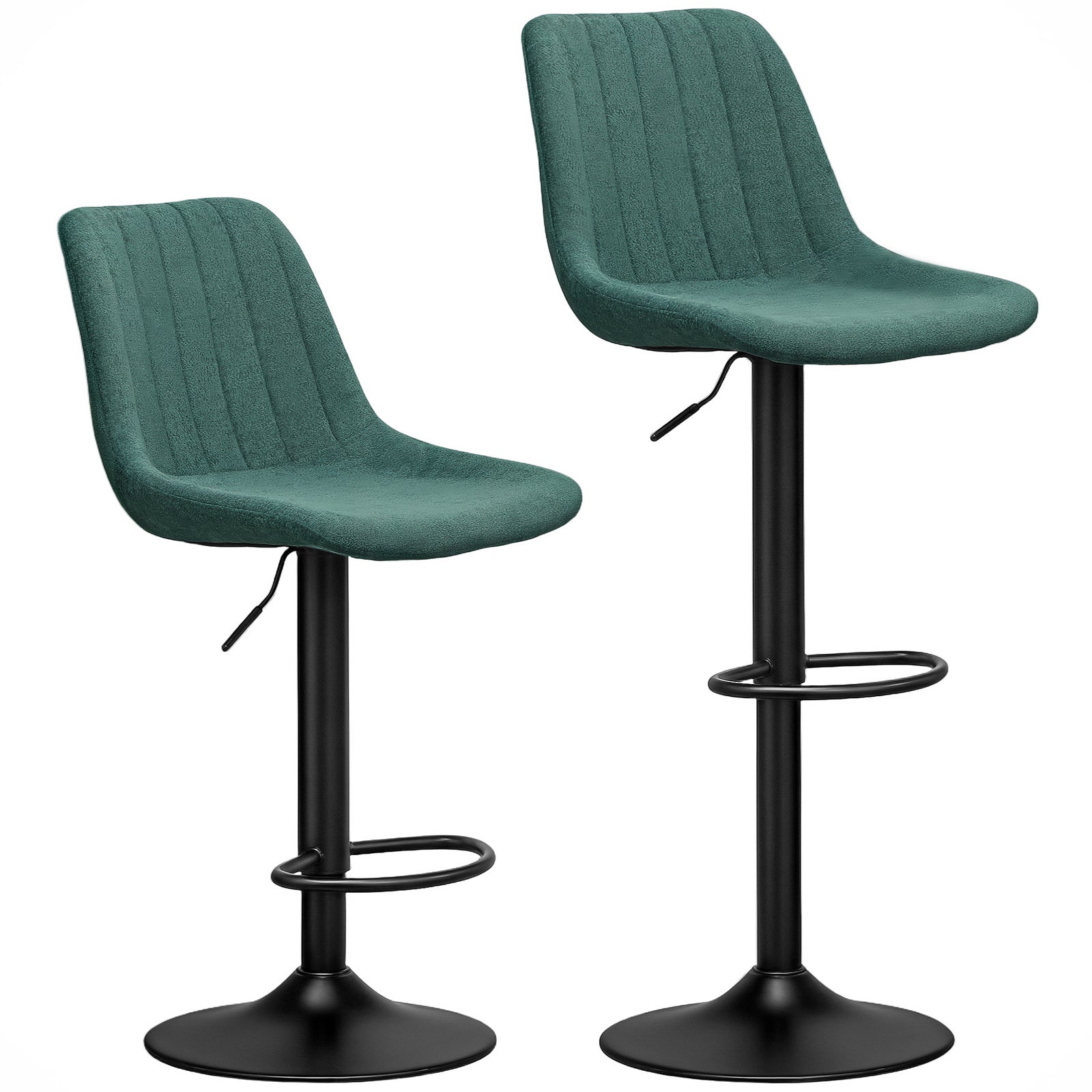 Set of Two Chenille-Feel Tub Bat Stools - Green