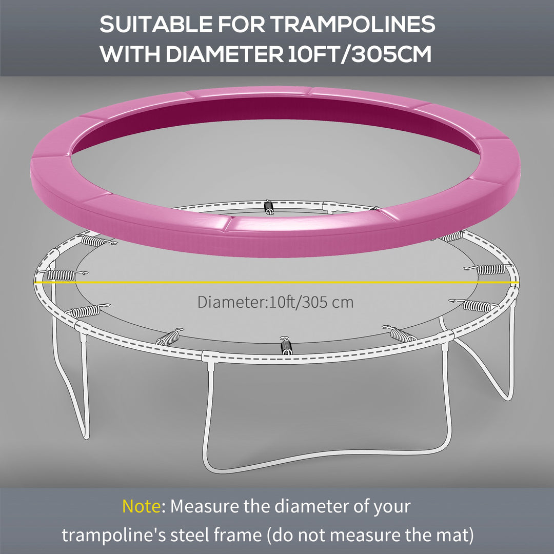 SPORTNOW 10FT Trampoline Spring Cover, Plastic Trampoline Pad Replacement with Elastic Cord, Waterproof, UV Resistant and Tear-Resistant, Pink