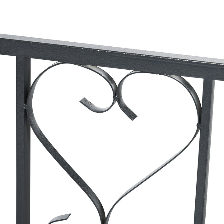 Outdoor Garden Arch with Double Gates, Metal Garden Arbor for Climbing Plants, Roses, Vines, Wedding Arch for Outdoor, 114L x 50W x 206H cm, Dark Grey