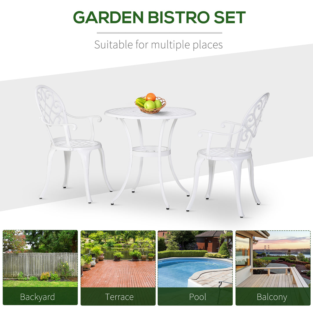 MCL Three-Piece Elegant Aluminium Garden Set - White
