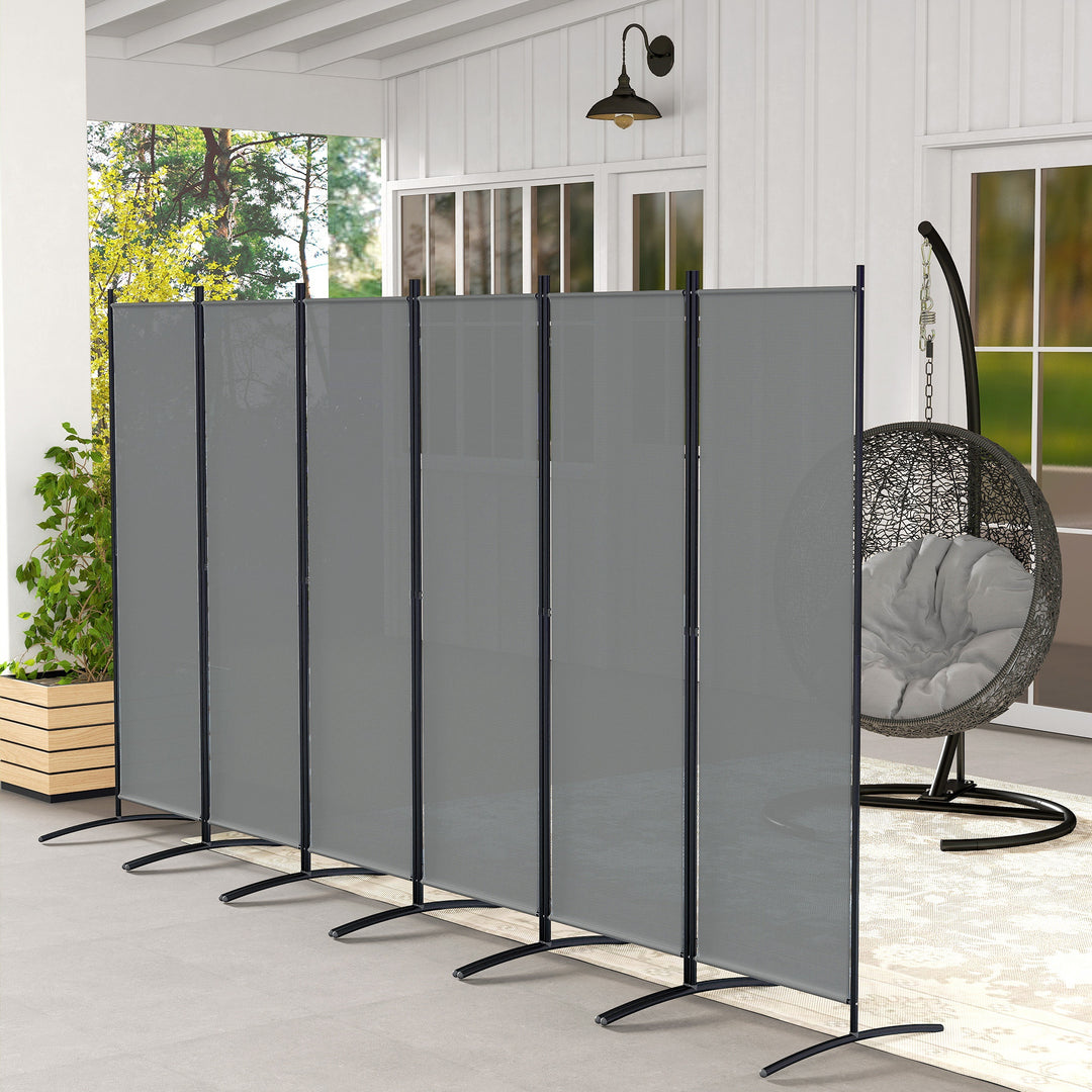 6 Panel Folding Room Divider Foldable Freestanding Garden Privacy Screen, 332 x 172 cm