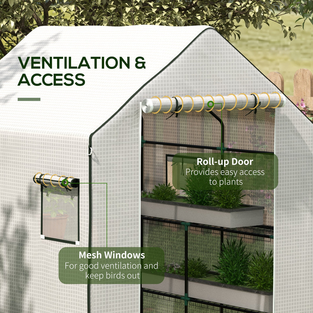 Greenhouse Cover Replacement Walk-in PE Hot House Cover with Roll-up D