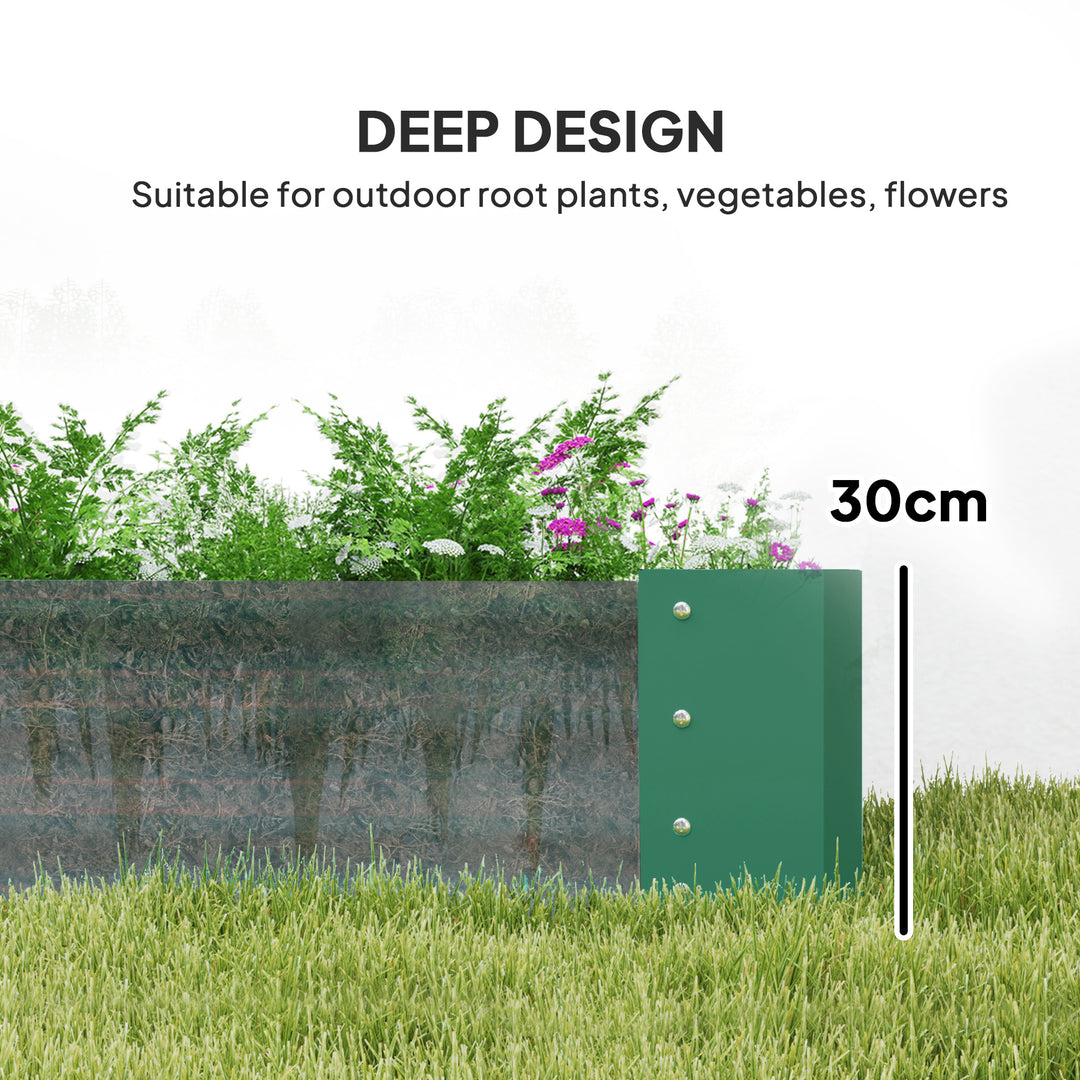 180 x 90cm Galvanised Steel Open Planter - Green
