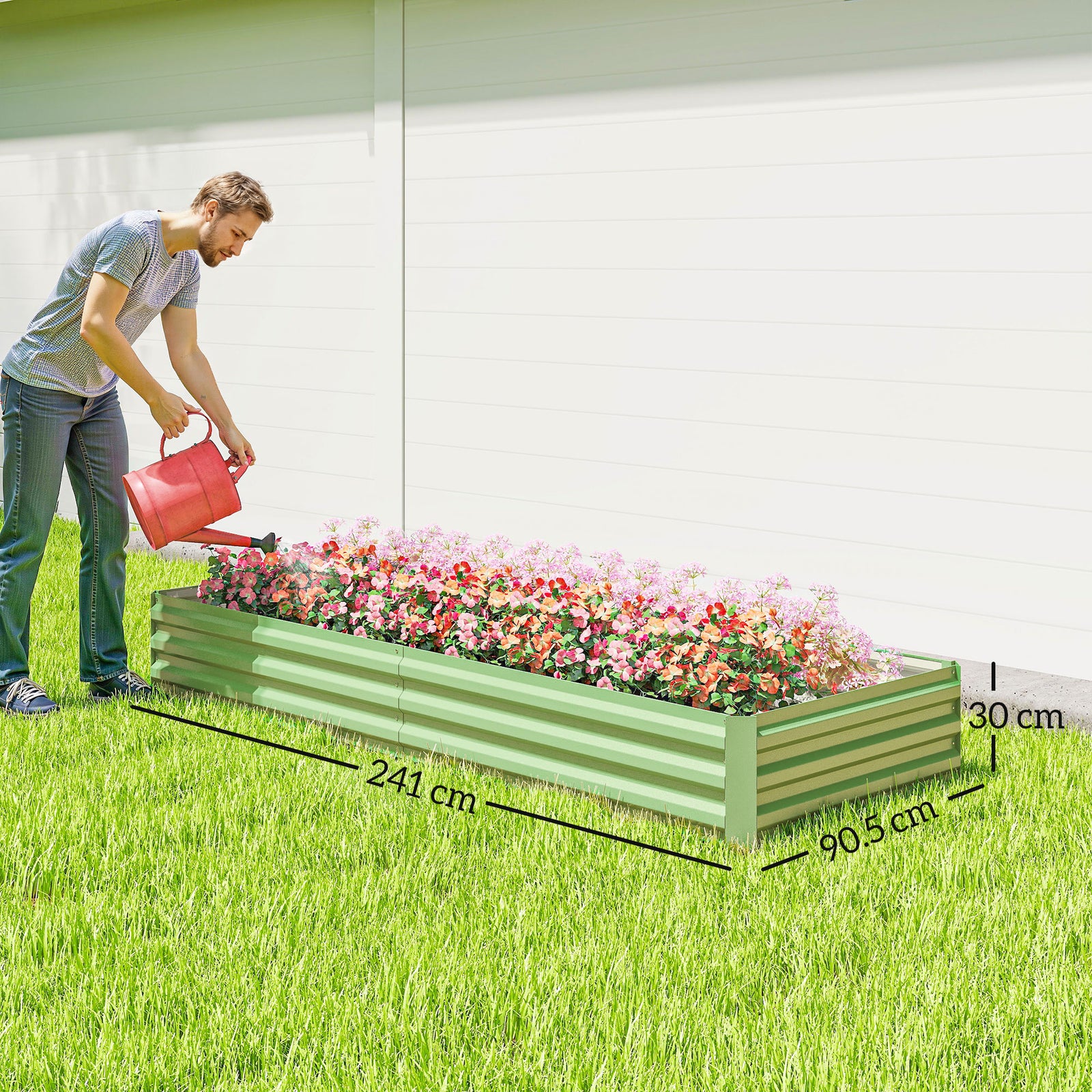 Metal Raised Garden Bed Planter Box Outdoor Planters for Growing Flowe