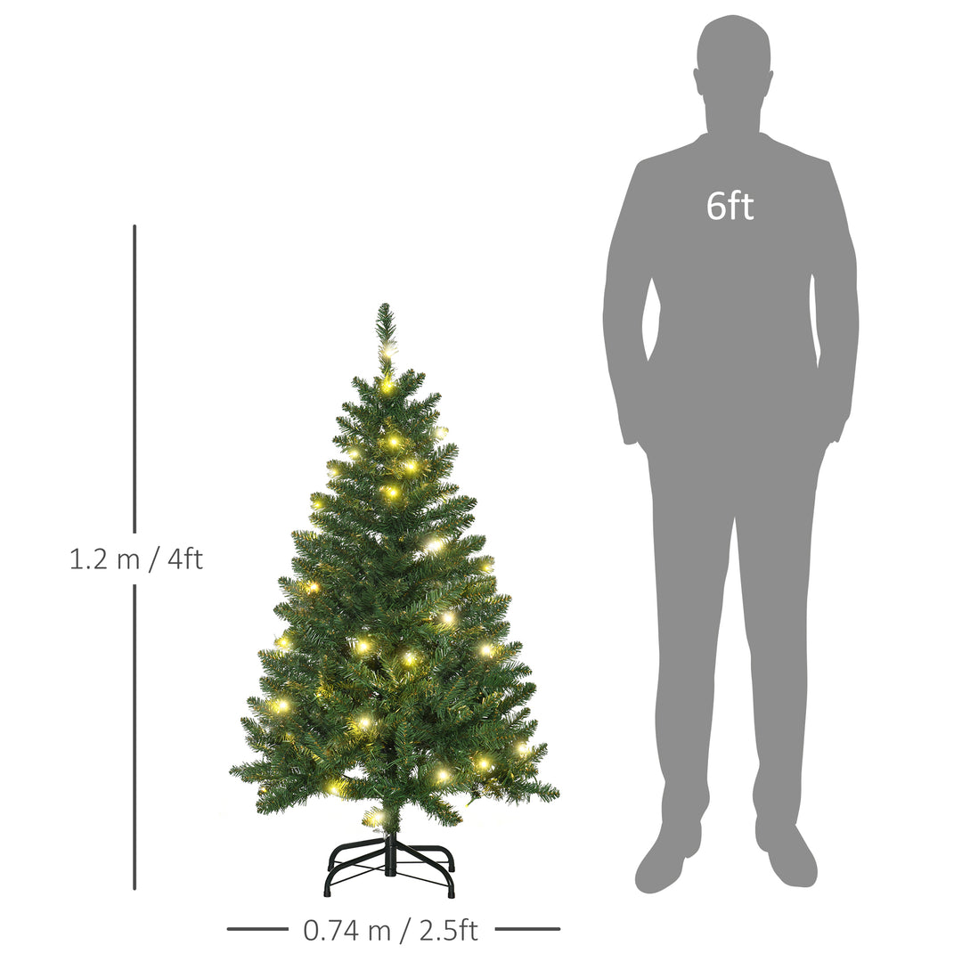 4FT Christmas Tree Warm White LED Light Holiday Home Decoration, Green