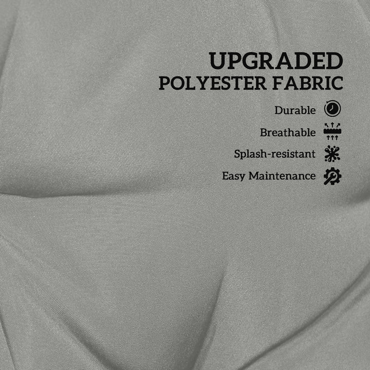 Outsunny 2 Seater Bench Pad, Garden Chair Cushion with Back and Ties for Indoor and Outdoor Use, 98 x 100 cm, Light Grey