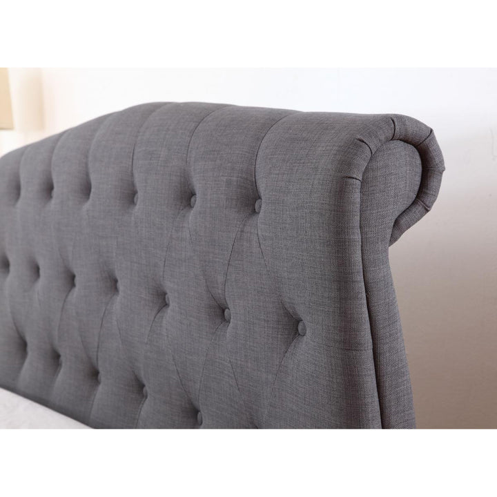 Marianna Linen Double Bed Dark Grey