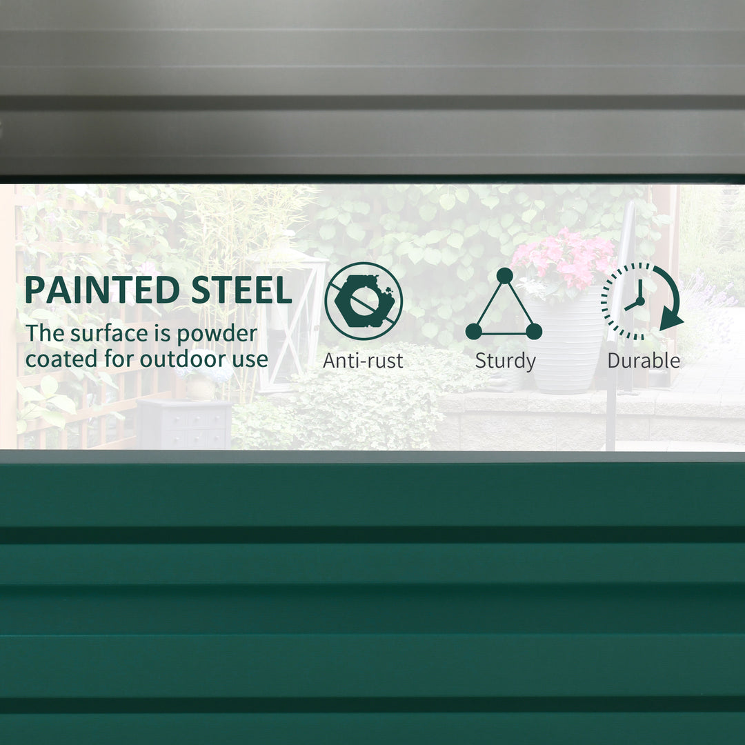 MCL Raised Beds for Garden, Galvanized Outdoor Planters, for Herbs and Vegetables, Use for Patio, Backyard, Balcony, Green