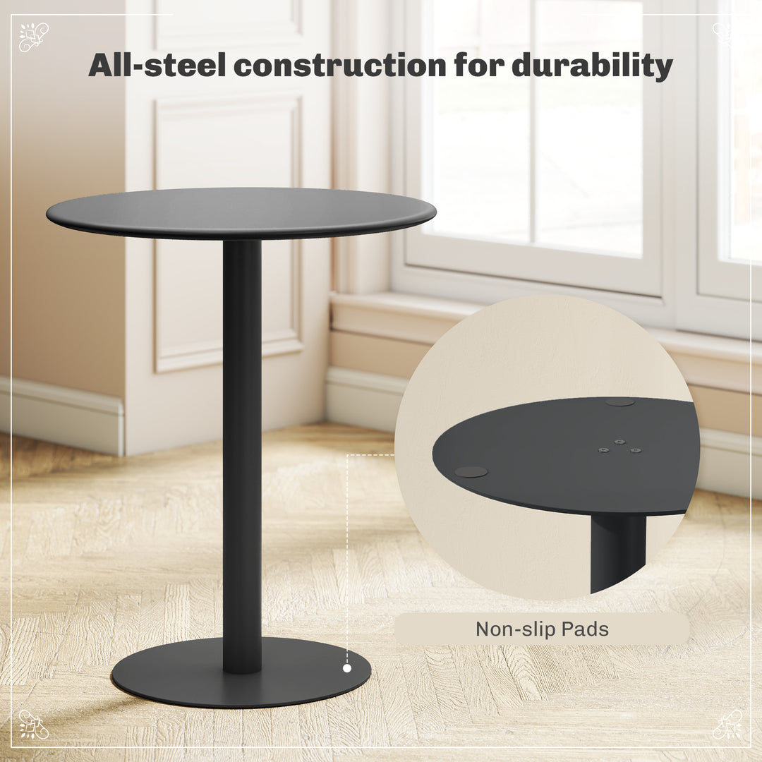 Dining Table, Round Kitchen Table with Steel Base for Living Room, Dining Room, 60 x 60 x 72cm