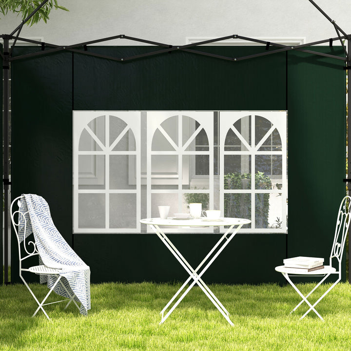 Outsunny Gazebo Side Panels, Sides Replacement with Window for 3x3(m) or 3x6m Gazebo Canopy, 2 Pack, Green