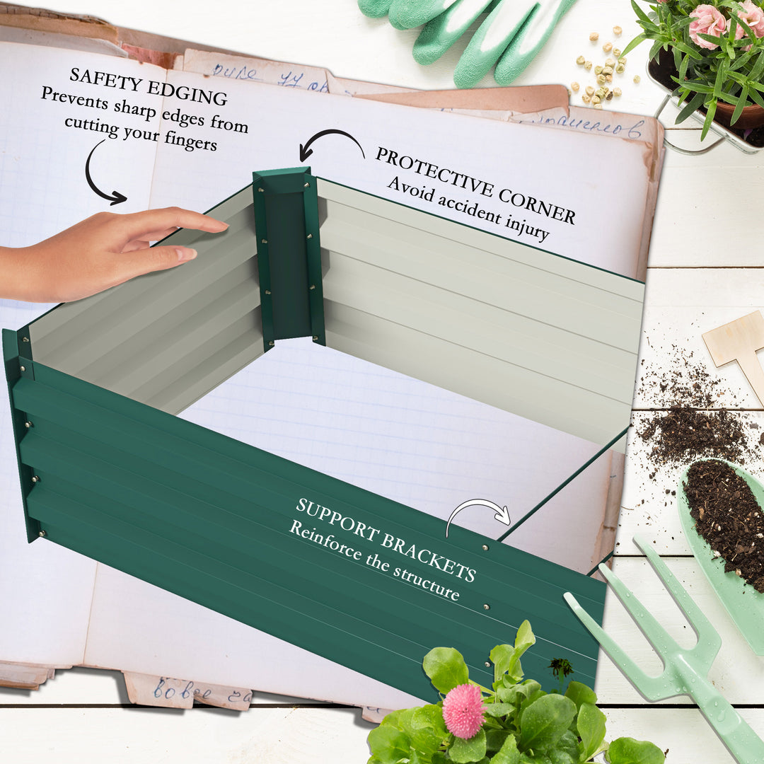 60 x 240cm Galvanised Steel Planter, with Open Bottom