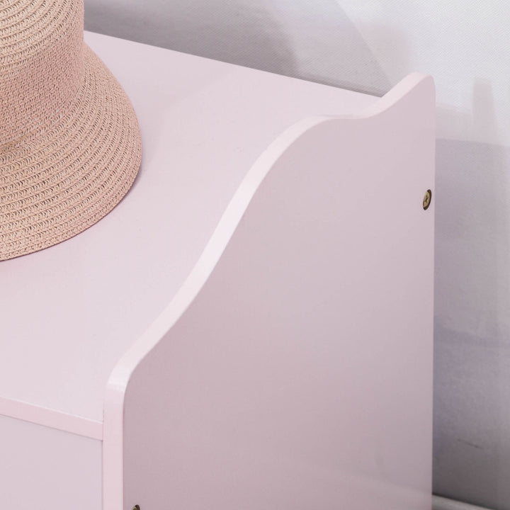 MCL Wooden Kids Toy Box Children Storage Organizer Chest Safety Hinge Playroom Furniture Pink