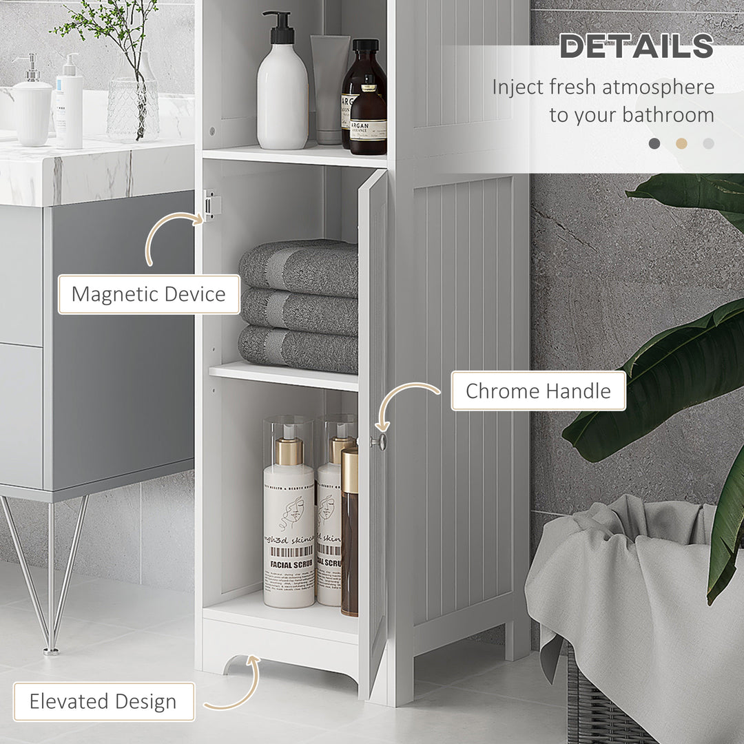 Slim Bathroom Storage Cabinet, Tall Bathroom Cabinet with 3 Open Shelv