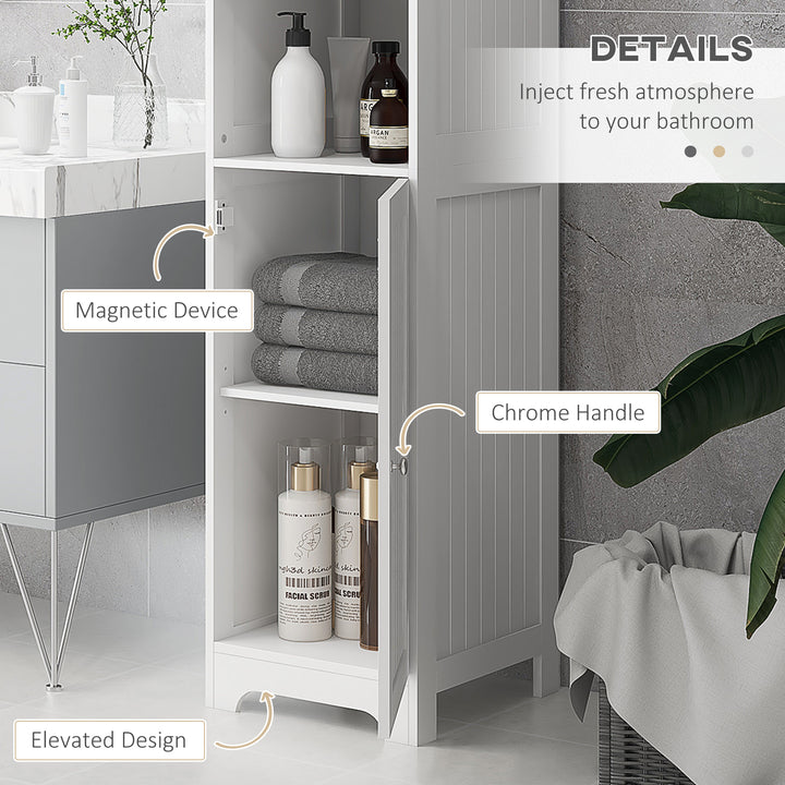 Slim Bathroom Storage Cabinet, Tall Bathroom Cabinet with 3 Open Shelv