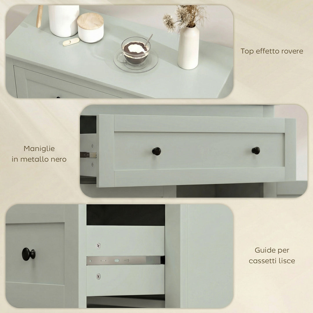 Sideboard Storage Cabinet, Modern Kitchen Cupboard with Adjustable She