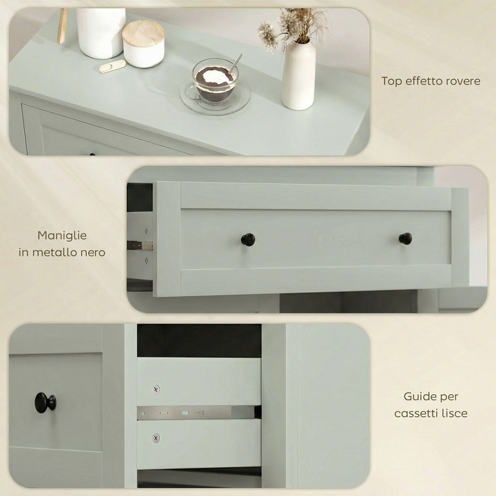 Sideboard Storage Cabinet, Modern Kitchen Cupboard with Adjustable She