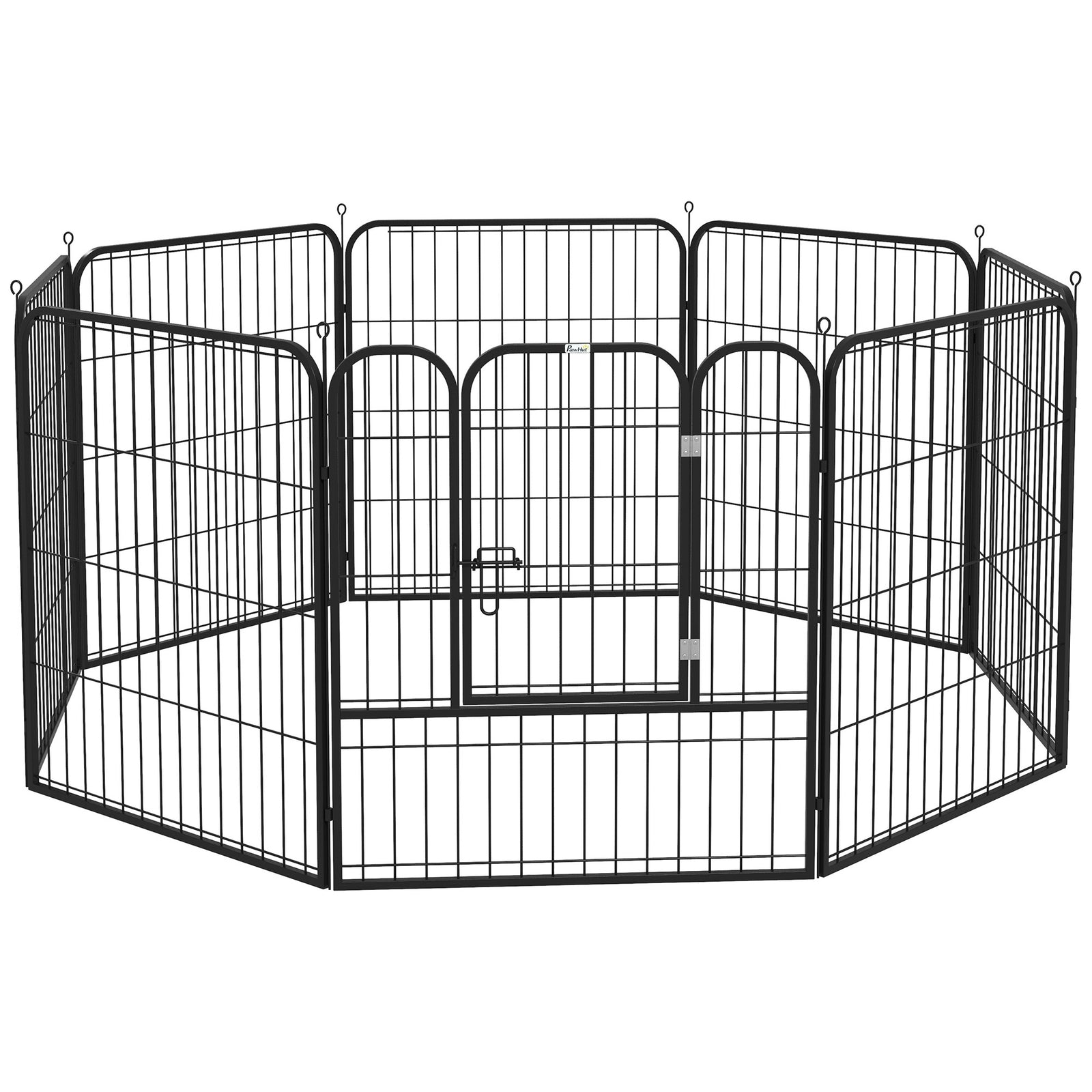 8 Panels Heavy Duty Puppy Playpen, for Small and Medium Dogs, Indoor and Outdoor Use - Black