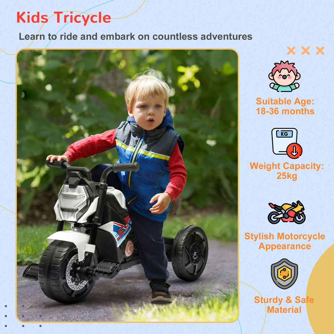 AIYAPLAY 3-in-1 Trike Tyke: Toddler Motorcycle Ride-On with Lights, Music & Horn, White