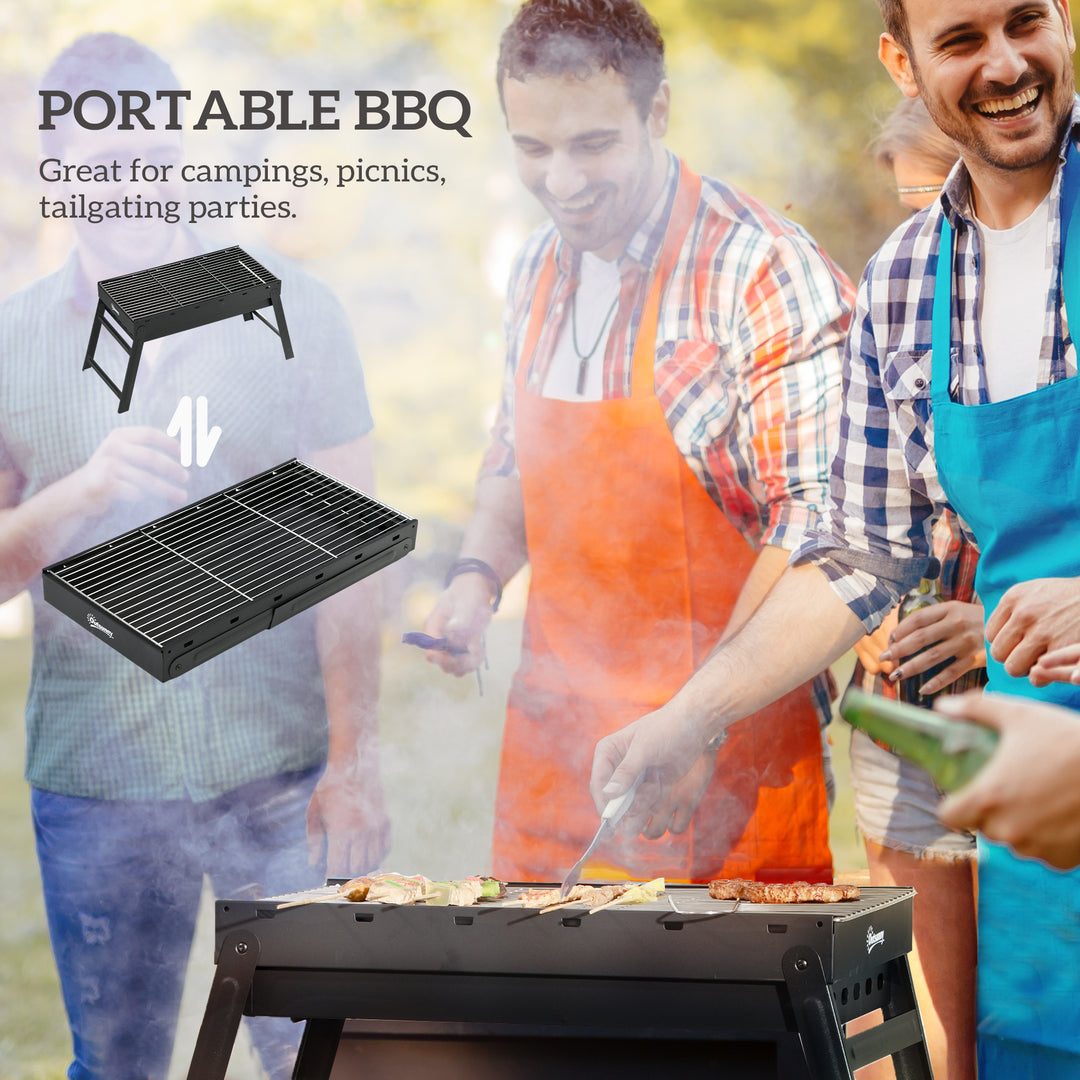 Foldable Charcoal Grill - Black