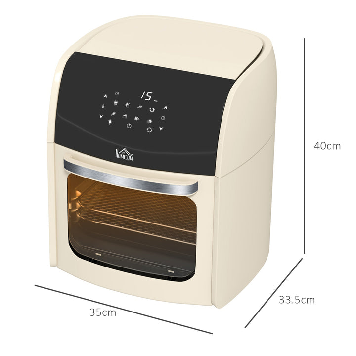 Digital Air Fryer with 8 Preset Modes, Rapid Air Circulation, 12L Air Fryer Oven with Memory Function, 1800W, Cream