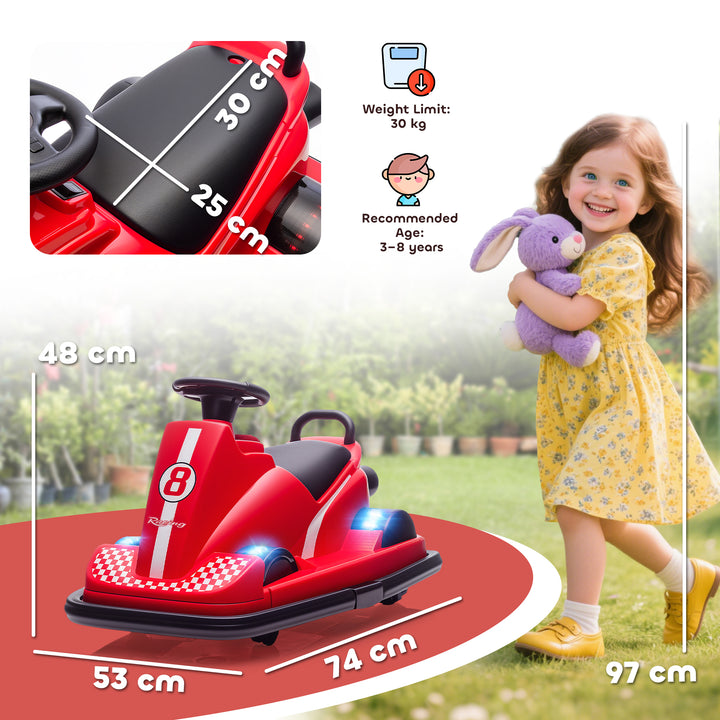 Kids Bumper Car, 360° Rotation Spin Electric Walzer Car with LED Light