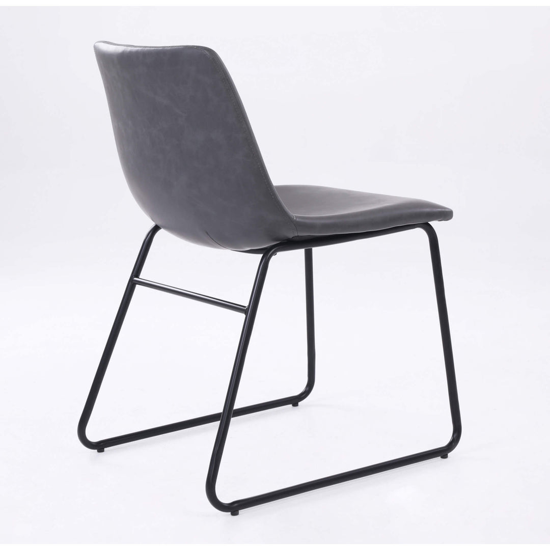 Meadow PU Dining Chair Black & Grey (2s)