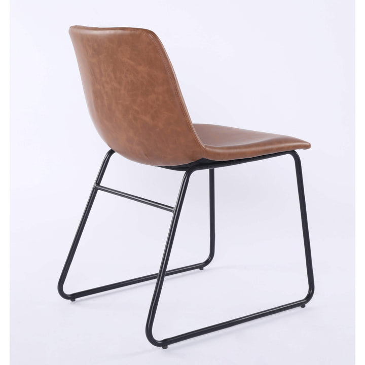 Meadow PU Dining Chair Black & Tan (2s)