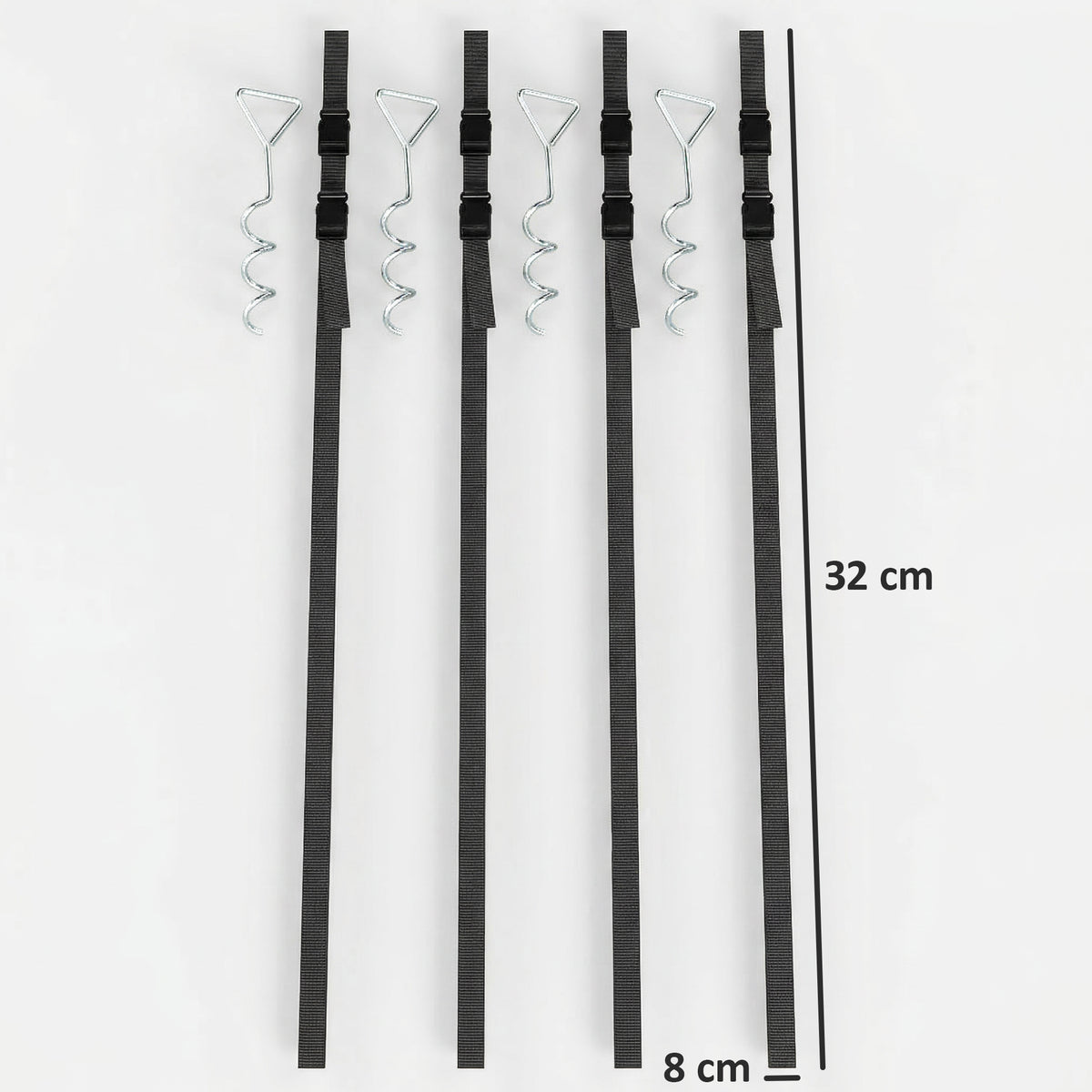 4Pcs Trampoline Anchor Kit, 32 cm Galvanised Trampoline Stakes, Spiral